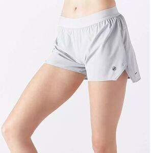 ASICS Womens Running Activewear Shorts Solid Mid Grey Heather Size Large